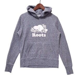 Roots Athletic Hoodie Gray‎ Kangaroo Pocket Sweatshirt Men's S/P 170/88A Logo